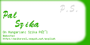 pal szika business card